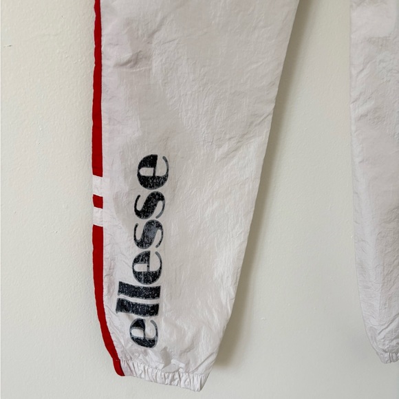 Ellesse Flogrida White Red Stripe Track Pants Joggers Size 8 - Picture 11 of 13